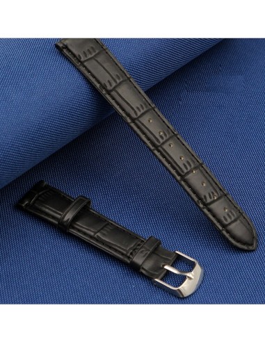 Klockarmband läder 20 , 22, 24 mm Svart